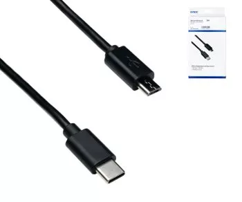 USB 3.1 Kabel Typ-C - micro B, schwarz, DINIC Box mit Euroloch, 2m